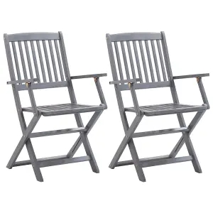 Berkfield Folding Outdoor Chairs 2 pcs Solid Acacia Wood