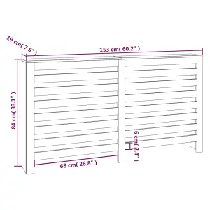 Radiator Cover 153x19x84 cm Solid Wood Pine