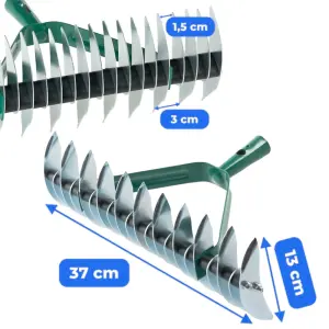 Lawn Aerator Scarifier Head, Effective Manual Lawn Grass Soil Maintenance, Hand Dethatching Rake, Moss Removal Garden Tool