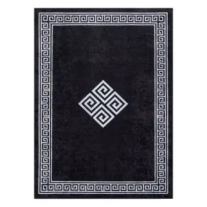 MIRO 52071.804 washing carpet Frame, greek anti-slip - black / white 120x170 cm