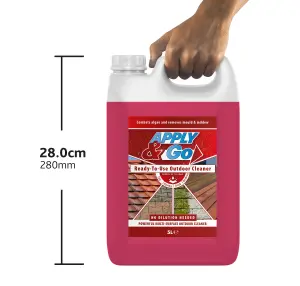 Apply & Go - Mould, Mildew, Lichen, Algae Remover Ready To Use Outdoor Cleaning Treatment Path and Patio Cleaner 5L