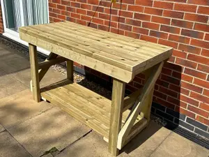 MG Timber Products: Indoor/Outdoor Wooden Workbench / Potting Table / BBQ Table / Pizza Oven Table / Garden Table, 5ft Workbench