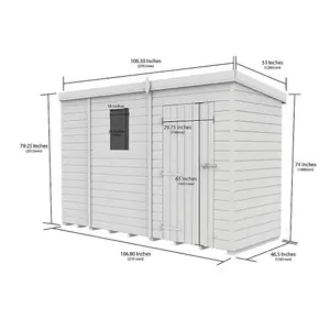 DIY Sheds 9x4 Pent Shed - Double Door Without Windows