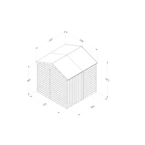 Forest Garden Beckwood 7x7 ft Apex Natural timber Wooden 2 door Shed with floor (Base included)