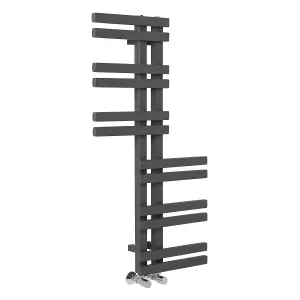 Rinse Designer Bathroom Heated Towel Rail Warmer Reversible Radiator 1000 x 550mm Anthracite for Bathroom & Kitchen