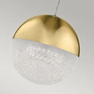 Luminosa Kichler Moonlit Integrated LED Spherical Pendant Ceiling Light Champagne Gold, 3000K