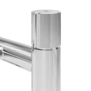 GoodHome Levanna Gloss Chrome effect Deck-mounted Manual Double Bath Filler Tap