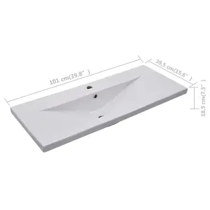 Built-in Basin 101x39.5x18.5 cm Ceramic White