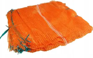 Strong Net Woven Sacks Wood Log Logs Kindling Vegetables Mesh Bags - 55cm x 80cm Orange  5 pack