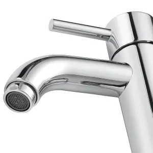 BATHWEST Bathroom mono Basin Mixer Tap & Waste Chrome Brass Sink Mixer Taps & Drainer