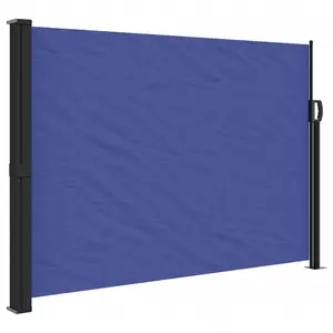 Berkfield Retractable Side Awning Blue 140x600 cm