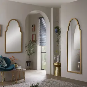 Leaner Mirror Casablanca Arched Shape with Gold Frame- H 170cm X W 60cm for Hanging in any Room, Bedroom