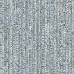 Galerie Natural FX 2 Blue Bamboo Stripe Matte Wallpaper Roll