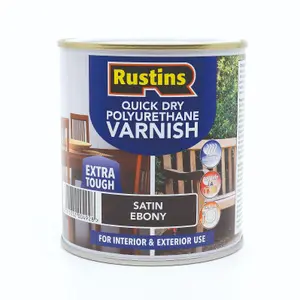 Rustins Quick Drying Polyurethane Varnish Satin Ebony 2.5ltr