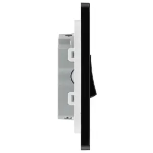 BG Evolve 20A Triple Wall Light Switch, 2 Way, Screwless, Black Chrome