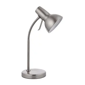 Luminosa Amalfi LED 1 Light Table Lamp Satin Nickel, Gloss White Paint, GU10