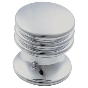 One Piece Textured Cupboard Door Knob 15.5mm Diameter Polished Chrome