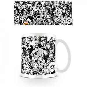 Marvel Characters Mug White/Black (One Size)