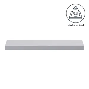 GoodHome Cusko Grey Rectangular Floating shelf (D)23.5cm