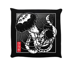 Unorthodox Collective Oriental Jelly Fish Filled Cushion Black (One Size)