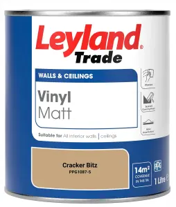 Leyland Trade Vinyl Matt Walls & Ceilings Emulsion Paint Cracker Bitz (PPG1087-5) 1L