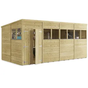 BillyOh Switch Tongue and Groove Pent Wooden Shed - 16x8 Windowed - 11mm Thickness