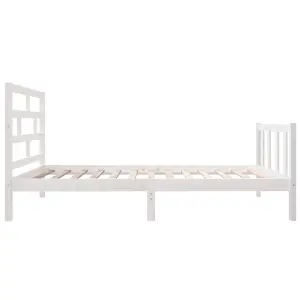 Berkfield Bed Frame White Solid Wood Pine 90x200 cm