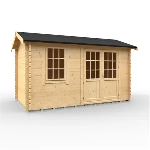 14ft x 8ft (4150mm x 2350mm) Horsforth "The Tallahassee Plus" 44mm Log Cabin With 1 Window