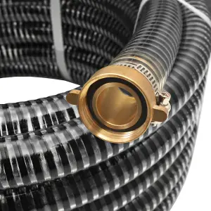 Berkfield Suction Hose with Brass Connectors 15 m 25 mm Black