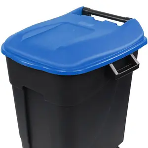 120 Litre Wheelie Bin with Foot Pedal - Blue Lid