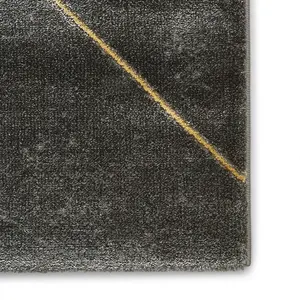 Dark Grey Gold Abstract Modern Easy To Clean Rug For Living Room Bedroom & Dining Room-120cm X 170cm