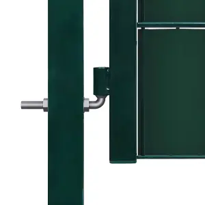 Berkfield Fence Gate PVC and Steel 100x124 cm Green