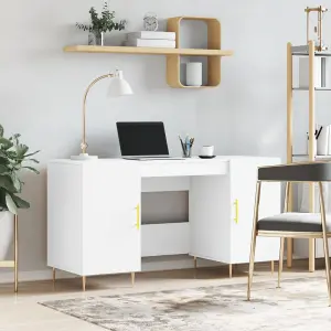 Berkfield Desk White 140x50x75 cm Engineered Wood