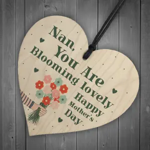 Mothers Day Gifts Wood Heart Blooming Lovely Special Nan Gift From Grandchildren