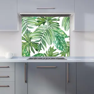 Exotic Rainforest Leaves Premium Glass Kitchen Splashback W700mm x H750mm