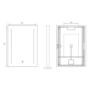 Luxury Illuminated LED Mirror Touch Sensor Dimmable with Shaver Socket