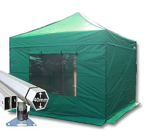 3m x 3m Extreme 40 Instant Shelter Pop Up Gazebos Frame, Canopy & Sides - Green