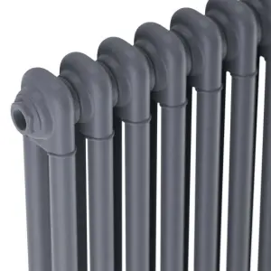 Bubly Bathrooms™ Steel 2 Column Radiator 600x1010 Horizontal & Matching Feet - Anthracite