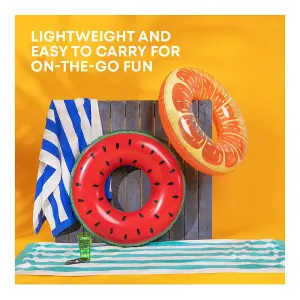 INFLATABLE ORANGE SWIM RING 90CM