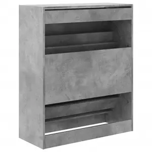 Shoe Cabinet Concrete Grey 80x34x96.5 cm Engineered Wood