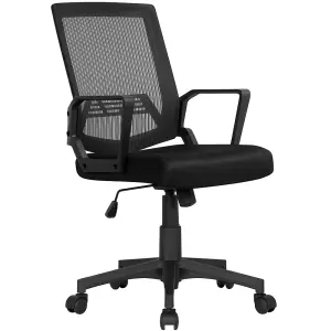 Yaheetech Swivel Mid-back Mesh Office Chair - Black