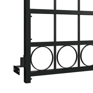 Berkfield Fence Gate with Arched Top Steel 89x200 cm Black