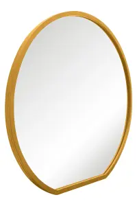 MirrorOutlet The Circulus Gold Framed Flat Bottom Circular Wall Mirror 105CM X 100CM