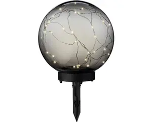 Lumineo Grey Solar Stake Globe Light 20cm