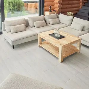 Self Adhesive Floor Planks - 36 Planks Per Pack Covering 53.8 ft² (5 m²) - Peel And Stick Vinyl Flooring Lactic-White Wood Effect