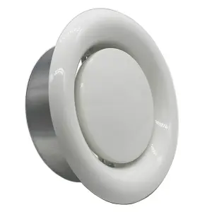 Kair Ceiling Extract Valve 150mm - 6 inch  White Coated Metal Vent