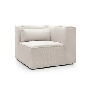 Doris Corner Unit Module in White  Cord Chenille