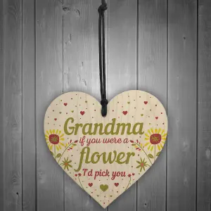 Red Ocean Grandma Wooden Heart Sign Best Grandma Gifts Birthday Gifts For Gradma Gifts From Grandchildren