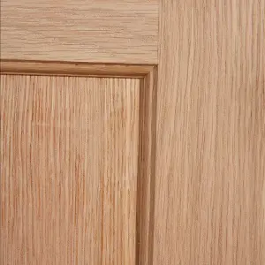 4 panel Unglazed Oak veneer Internal Fire door, (H)1981mm (W)838mm (T)35mm