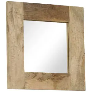 Berkfield Mirror Solid Mango Wood 50x50 cm